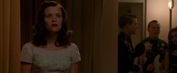 Movie still from “Walk the Line” (2005), directed by James Mangold – Medium shot, Over the shoulder angle