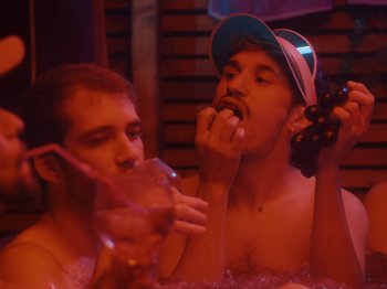 Movie still from “Colectivo Da Silva - Marina d’Or” (2019), directed by Kirkpatrick Buffet – Medium shot, High angle