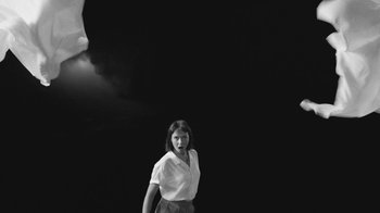 Movie still from “De Staat - Tie Me Down feat. Luwten” (2019), directed by Ruben Van Leer – Medium shot, Low angle