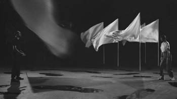 Movie still from “De Staat - Tie Me Down feat. Luwten” (2019), directed by Ruben Van Leer – Extreme Wide shot, Low angle