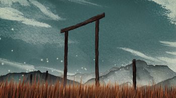 Movie still from “Kishi Bashi - Violin Tsunami” (2019), directed by Mike McCoy – Extreme Wide shot, Low angle