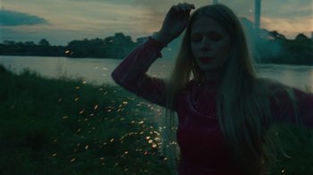 Movie still from “Purple Pilgrims - Two Worlds Apart” (2019), directed by W.A.M Bleakley – Medium shot, Low angle