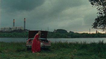 Movie still from “Purple Pilgrims - Two Worlds Apart” (2019), directed by W.A.M Bleakley – Wide shot, High angle