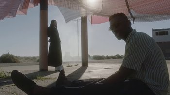 Movie still from “Jordan Hawkins - Lost feat. oghosthaze” (2019), directed by Henry Kinder – Wide shot, Low angle