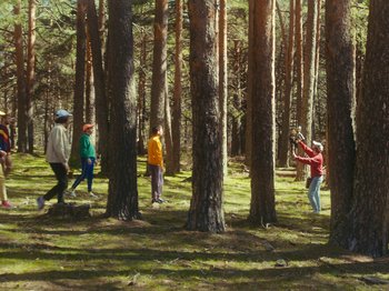 Movie still from “Colectivo Da Silva - Marisol” (2019), directed by Kirkpatrick Buffet – Extreme Wide shot, Low angle