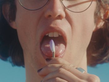 Movie still from “Colectivo Da Silva - Marisol” (2019), directed by Kirkpatrick Buffet – Extreme Close Up shot, Low angle