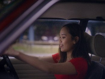 Movie still from “G FLIP - I Am Not Afraid” (2019), directed by Lucy Knox – Close Up shot, Low angle
