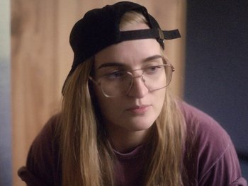 Movie still from “G FLIP - I Am Not Afraid” (2019), directed by Lucy Knox – Close Up shot, Over the shoulder angle