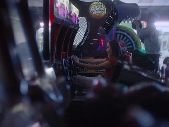 Movie still from “G FLIP - I Am Not Afraid” (2019), directed by Lucy Knox – Wide shot, Low angle
