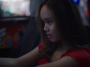 Movie still from “G FLIP - I Am Not Afraid” (2019), directed by Lucy Knox – Close Up shot, Low angle