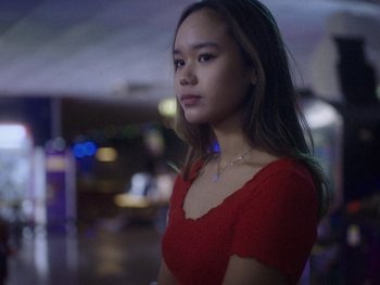 Movie still from “G FLIP - I Am Not Afraid” (2019), directed by Lucy Knox – Close Up shot, Low angle