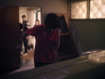 Movie still from “G FLIP - I Am Not Afraid” (2019), directed by Lucy Knox – Medium shot, Over the shoulder angle