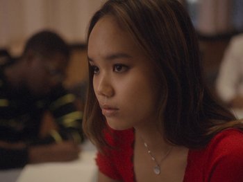 Movie still from “G FLIP - I Am Not Afraid” (2019), directed by Lucy Knox – Close Up shot, Over the shoulder angle