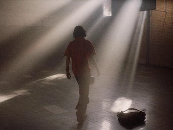 Movie still from “G FLIP - I Am Not Afraid” (2019), directed by Lucy Knox – Wide shot, Low angle