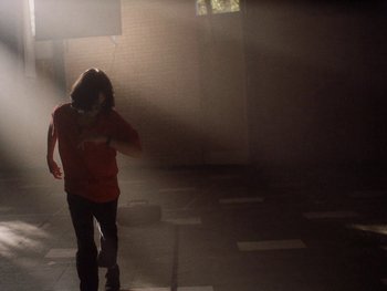 Movie still from “G FLIP - I Am Not Afraid” (2019), directed by Lucy Knox – Wide shot, Low angle