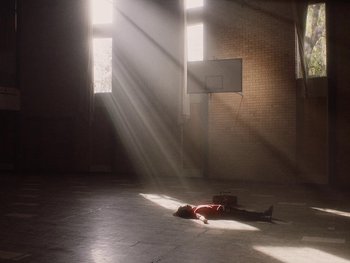 Movie still from “G FLIP - I Am Not Afraid” (2019), directed by Lucy Knox – Extreme Wide shot, High angle