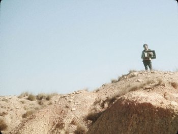 Movie still from “Los Ojos - Por wasap” (2019), directed by Kirkpatrick Buffet – Extreme Wide shot, Low angle