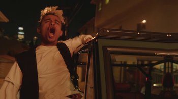 Movie still from “Leven Kali & Syd - Do U Wrong” (2019), directed by Kevin Lombardo – Medium shot, Low angle