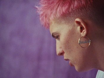 Movie still from “Gus Dapperton - Fill Me Up Anthem” (2019), directed by Gus Dapperton – Close Up shot, Low angle