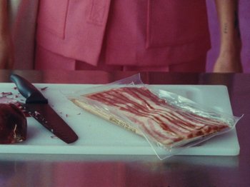 Movie still from “Gus Dapperton - Fill Me Up Anthem” (2019), directed by Gus Dapperton – Extreme Close Up shot, Overhead angle