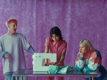 Movie still from “Gus Dapperton - Fill Me Up Anthem” (2019), directed by Gus Dapperton – Medium shot, High angle