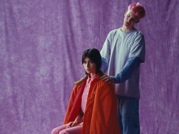 Movie still from “Gus Dapperton - Fill Me Up Anthem” (2019), directed by Gus Dapperton – Medium shot, High angle