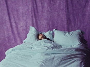 Movie still from “Gus Dapperton - Fill Me Up Anthem” (2019), directed by Gus Dapperton – Wide shot, High angle