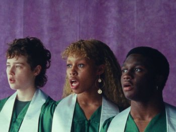 Movie still from “Gus Dapperton - Fill Me Up Anthem” (2019), directed by Gus Dapperton – Close Up shot, Low angle