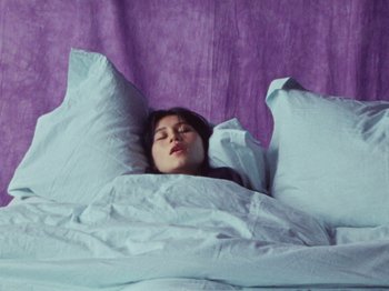 Movie still from “Gus Dapperton - Fill Me Up Anthem” (2019), directed by Gus Dapperton – Medium shot, Overhead angle