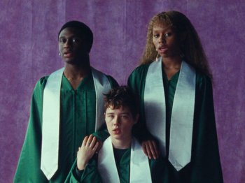 Movie still from “Gus Dapperton - Fill Me Up Anthem” (2019), directed by Gus Dapperton – Medium shot, High angle