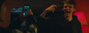 Movie still from “The Tourist Company - Conflicted/Restricted” (2019), directed by Farhad Ghaderi – Close Up shot, Low angle