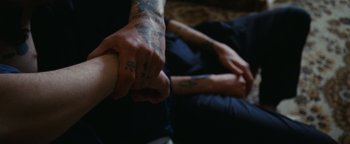 Movie still from “Prospa - Prayer” (2019), directed by João Retorta – Extreme Close Up shot, Overhead angle