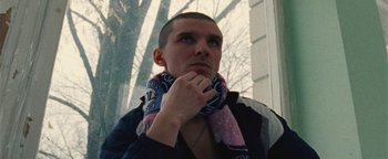 Movie still from “Prospa - Prayer” (2019), directed by João Retorta – Close Up shot, Low angle