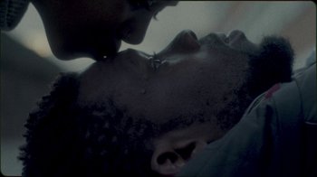 Movie still from “Jesse Markin - Jericho” (2019), directed by Kim Koponen – Extreme Close Up shot, Over the shoulder angle