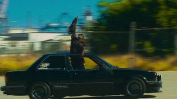 Movie still from “Huey Briss - Regardless” (2019), directed by Michael Priestley – Wide shot, Low angle