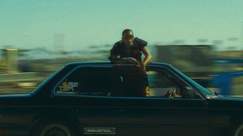 Movie still from “Huey Briss - Regardless” (2019), directed by Michael Priestley – Wide shot, Low angle
