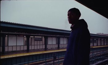 Movie still from “Gaspar Narby - Sight feat. D.A.N” (2018), directed by Theo Le Sourd – Medium shot, Low angle