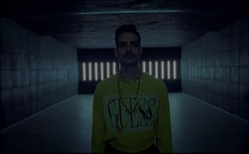 Movie still from “Elio Toffana - Genesis” (2018), directed by Miguel Angulo – Medium shot, Low angle