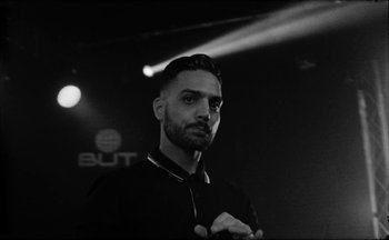 Movie still from “Elio Toffana - Genesis” (2018), directed by Miguel Angulo – Close Up shot, Low angle