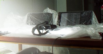 Movie still from “Desto - Exoskeleton” (2018), directed by Kristian Lindén – Extreme Close Up shot, High angle