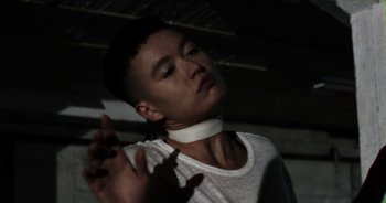 Movie still from “Desto - Exoskeleton” (2018), directed by Kristian Lindén – Close Up shot, Low angle