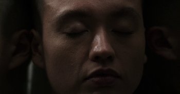 Movie still from “Desto - Exoskeleton” (2018), directed by Kristian Lindén – Extreme Close Up shot, High angle