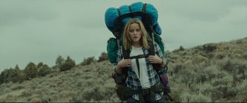 Movie still from “Wild” (2014), directed by Jean-Marc Vallée – Medium shot, Low angle