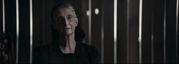 Movie still from “Women Talking” (2022), directed by Sarah Polley – Close Up shot, Low angle