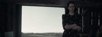 Movie still from “Women Talking” (2022), directed by Sarah Polley – Medium shot, Low angle
