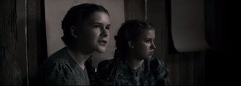 Movie still from “Women Talking” (2022), directed by Sarah Polley – Close Up shot, Over the shoulder angle
