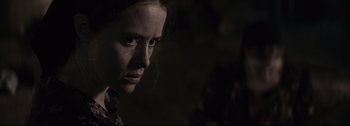 Movie still from “Women Talking” (2022), directed by Sarah Polley – Close Up shot, Over the shoulder angle