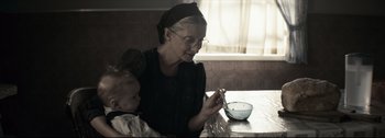 Movie still from “Women Talking” (2022), directed by Sarah Polley – Close Up shot, Over the shoulder angle