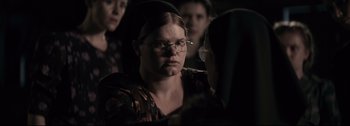 Movie still from “Women Talking” (2022), directed by Sarah Polley – Close Up shot, Over the shoulder angle