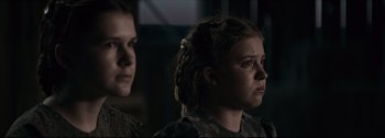 Movie still from “Women Talking” (2022), directed by Sarah Polley – Close Up shot, Over the shoulder angle